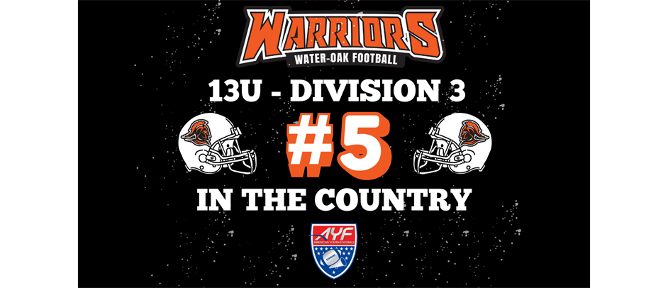 5th in the NATION - 13U Football Team