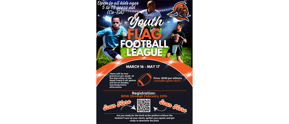2026 Spring Flag Football League - Registration is now Open!